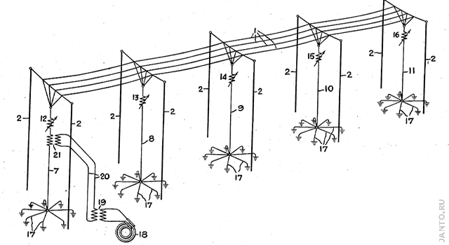 антенна Александерсона патент US-1360167 Фиг.1