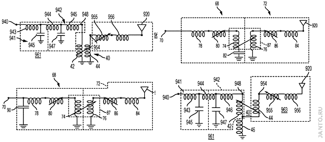 примеры схем устройств согласования VLF антенн по патентам US-9571132 и US-10205219